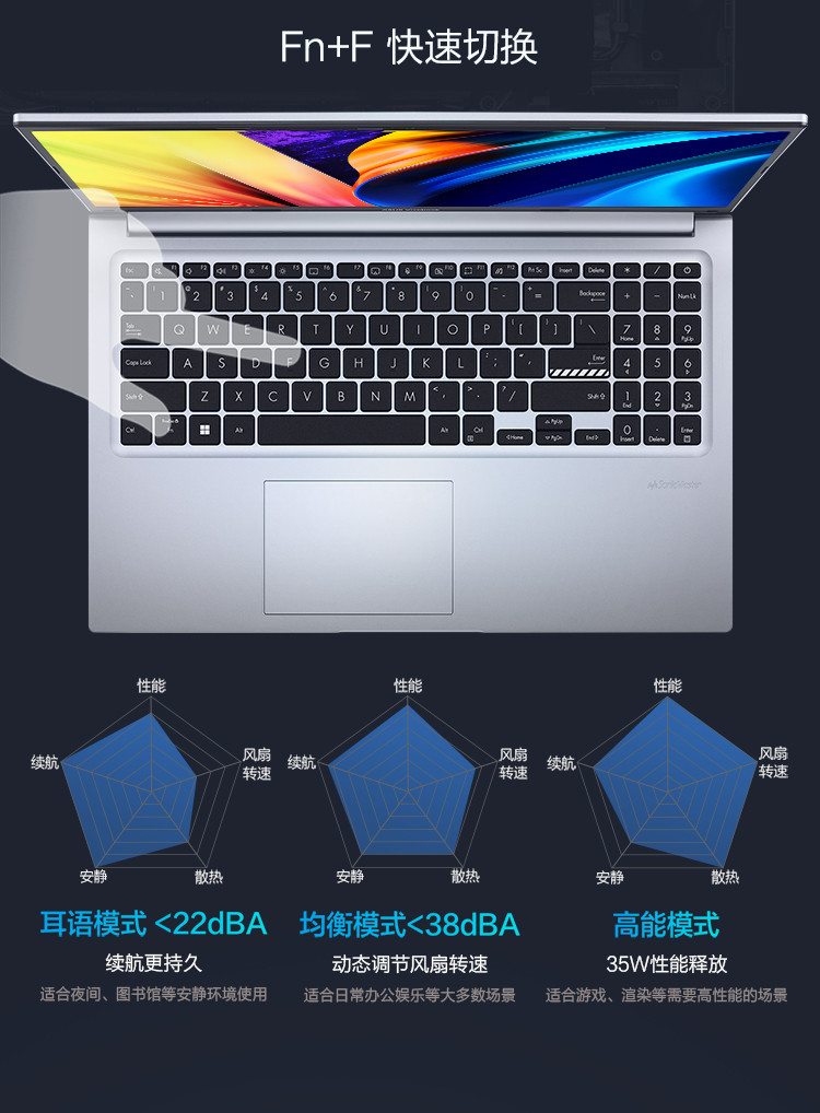 华硕无畏15 2022 12代酷睿i5 15.6英寸轻薄大屏办公学生笔记本电脑i5 16G 512G