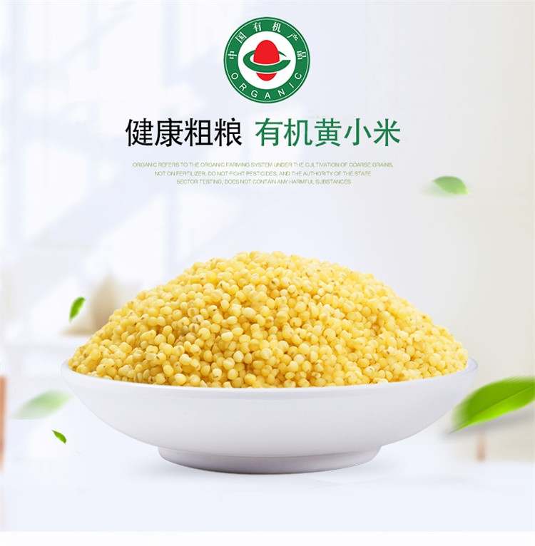 金唐 有机黄小米500g*2袋 非特级五谷杂粮月子宝宝小米煮粥黄小米