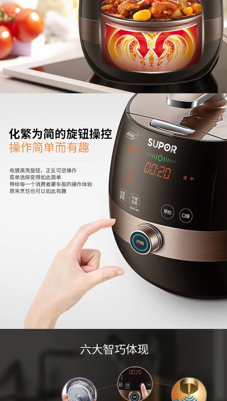 苏泊尔/SUPOR 智能双胆球釜电压力锅家用6L智能可预约 SY-48FC23Q