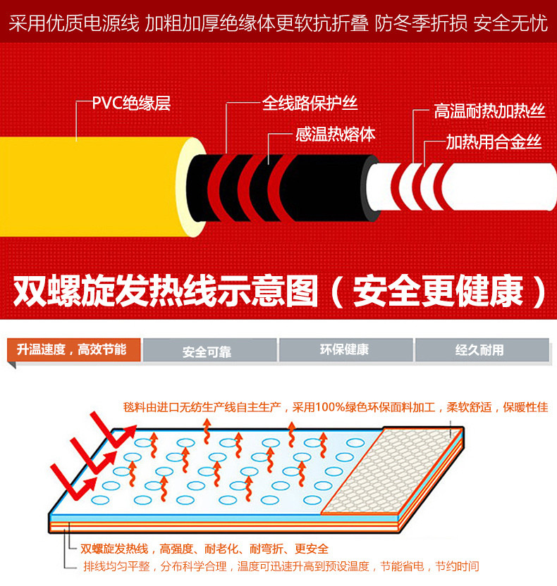 荣事达高档棉电热毯单人单控/双人双控可选