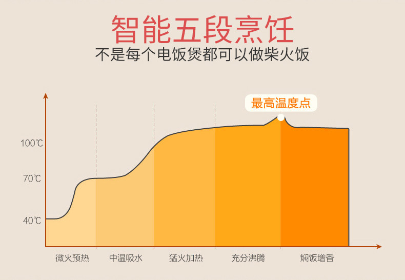 荣事达4升智能家用电饭煲米饭煲汤家用加厚内胆24小时预约RFB-S4007