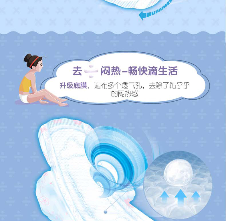 第二件0元 共22片 每片不到5毛 Free 美洲进口纯棉日用夜用（17年4月至18年4月随机发）