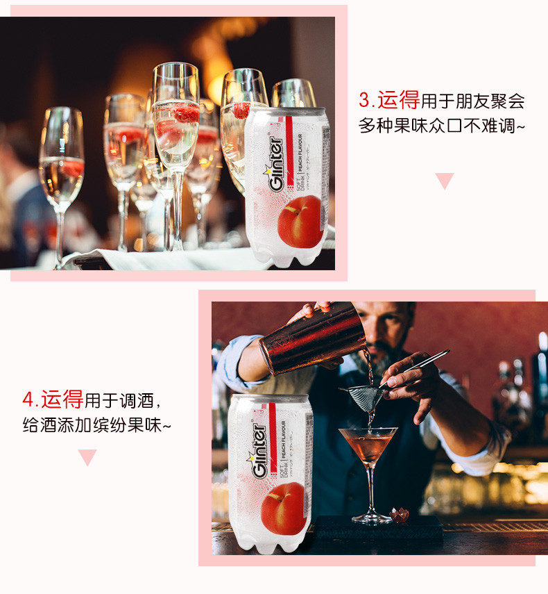 Ginter运得碳酸饮料水蜜桃味350ml*6