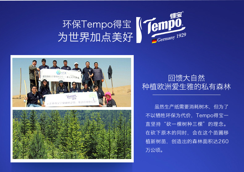 得宝/TEMPO 得宝迷你苹果木味4层7张手帕纸 72包 T0142B