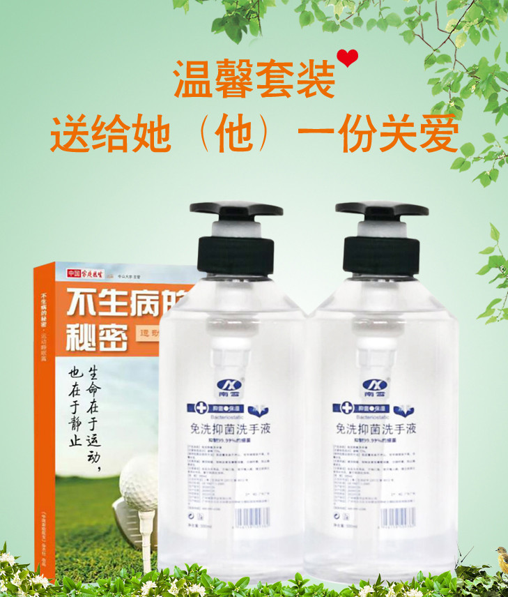 南雪75%酒精免洗消毒洗手液500ml*2瓶