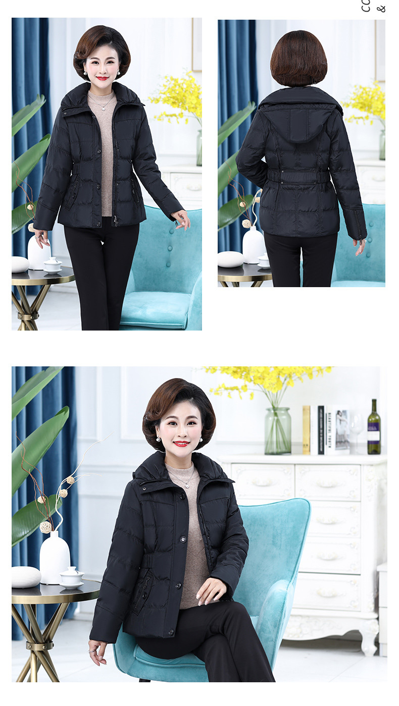 雪暖 品牌中老年妈妈羽绒服女短款大码2017新款修身显瘦收腰xn2250