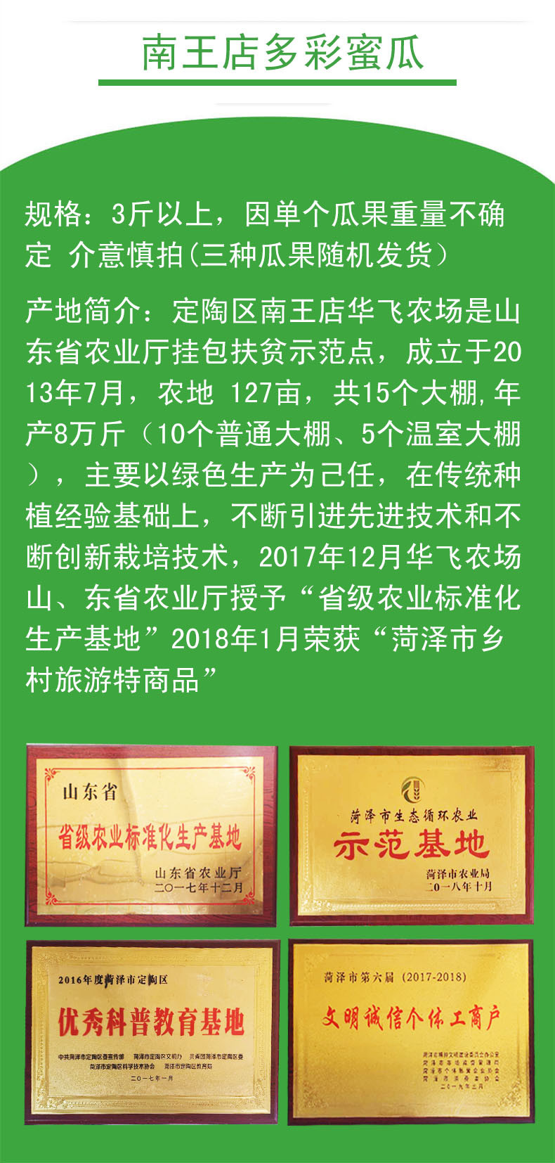 【领券减五元】定陶南王店特产多彩蜜瓜   现摘现发净重4斤左右（2个果）  新鲜水果包邮