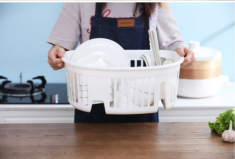 厨房防尘塑料碗柜带盖沥水架装碗筷收纳盒放碗厨房收纳箱置物架子