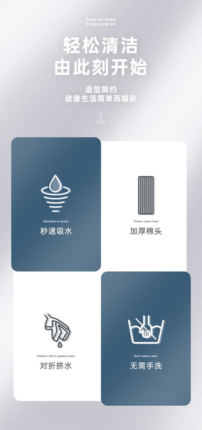 欧逸海绵拖把免手洗干湿两用对折式家用懒人拖把大号吸水胶棉拖把