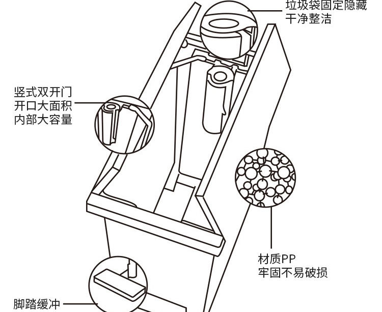 大号厨房垃圾桶带盖家用脚踏垃圾桶带轮卧室厕所卫生间小号卫生桶