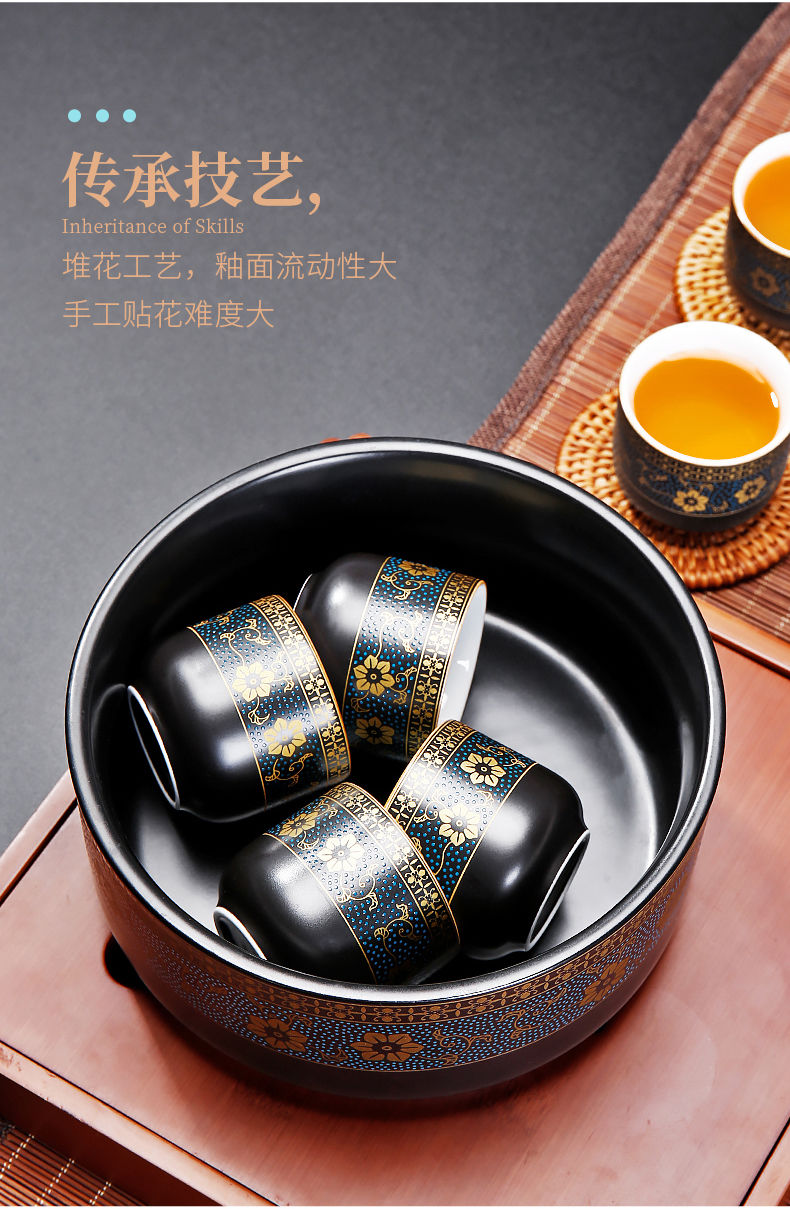 古仙懒人石磨泡茶壶半全自动茶具套装家用整套陶瓷功夫茶杯冲茶器