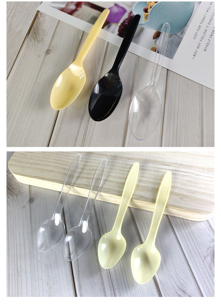 一次性勺子打包外卖快餐汤勺透明黄色塑料勺小勺子2000只批发包邮