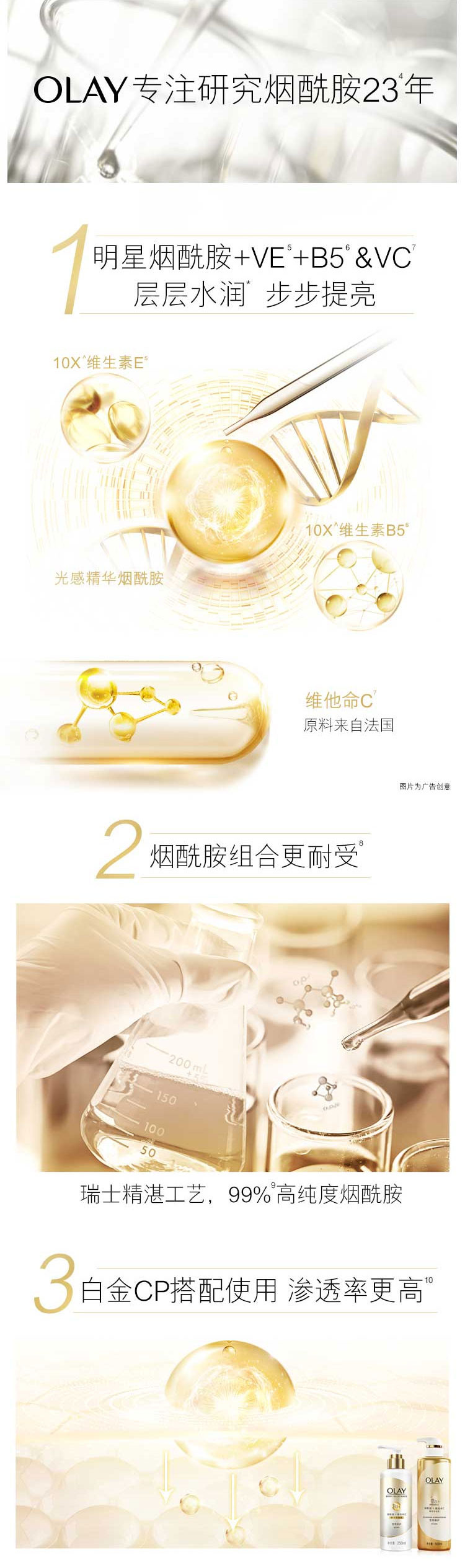 玉兰油Olay 精华保湿补水身体乳莹亮修护250ml