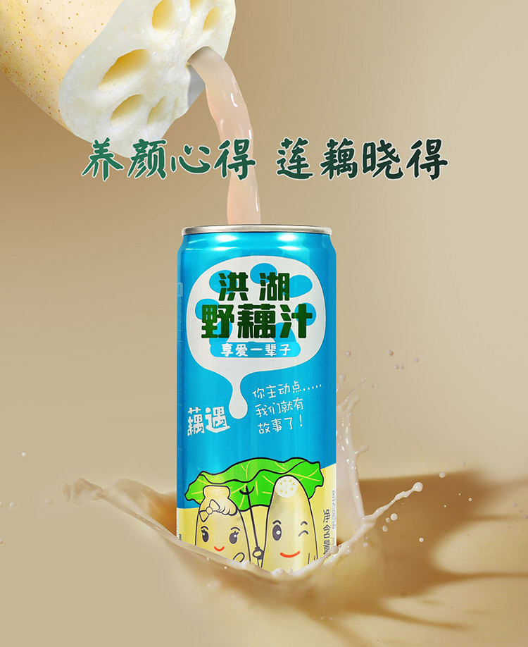 华贵 NATRICH 【邮政助农】华贵洪湖野藕汁310ml*6罐送即食藕丁2