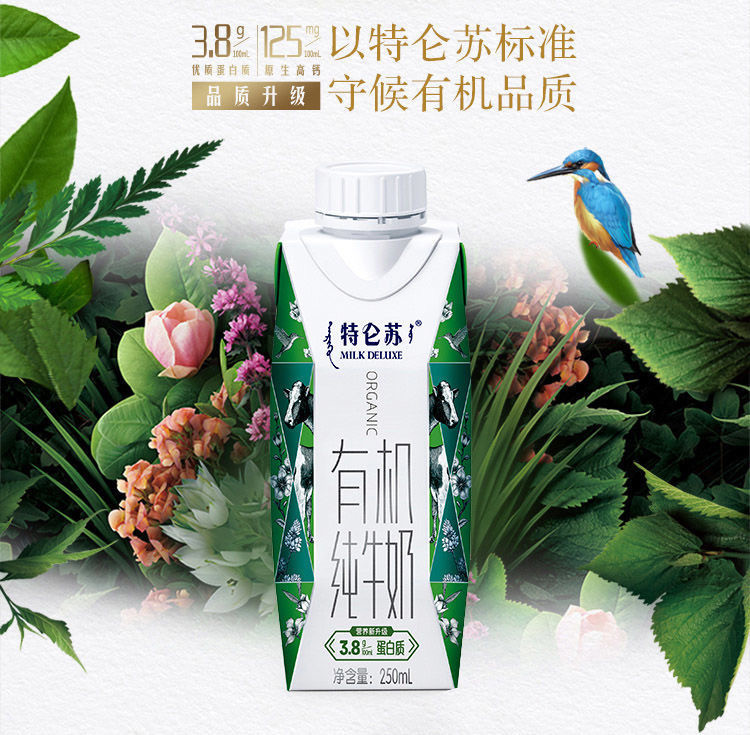  蒙牛特仑苏有机纯牛奶梦幻盖250ml*10盒高端奶