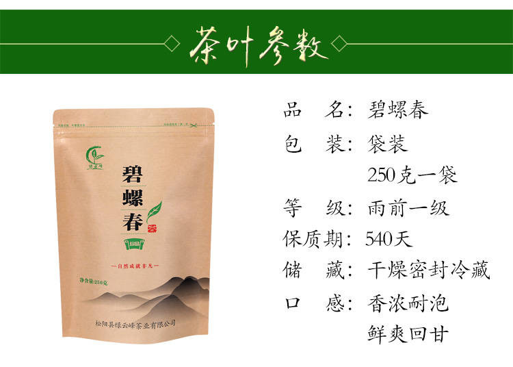 【2021年新货】碧螺春【超量半斤装】绿茶茶叶明前一级花果清香型【绿云峰】