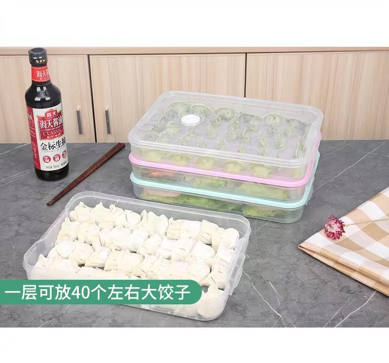 李三野 饺子盒厨房家用速冻水饺盒盘冰箱保鲜盒收纳盒馄饨盒