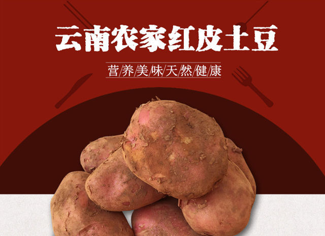 云南小土豆新鲜10斤马铃薯农产品蔬菜红皮洋芋迷你小黄心土豆