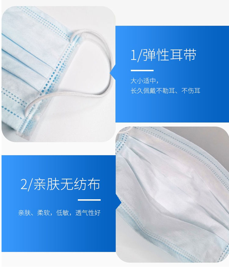 【今日特惠50只装18.9】一次性口罩三层防护防尘透气民用成人儿童男女非医用外科口罩