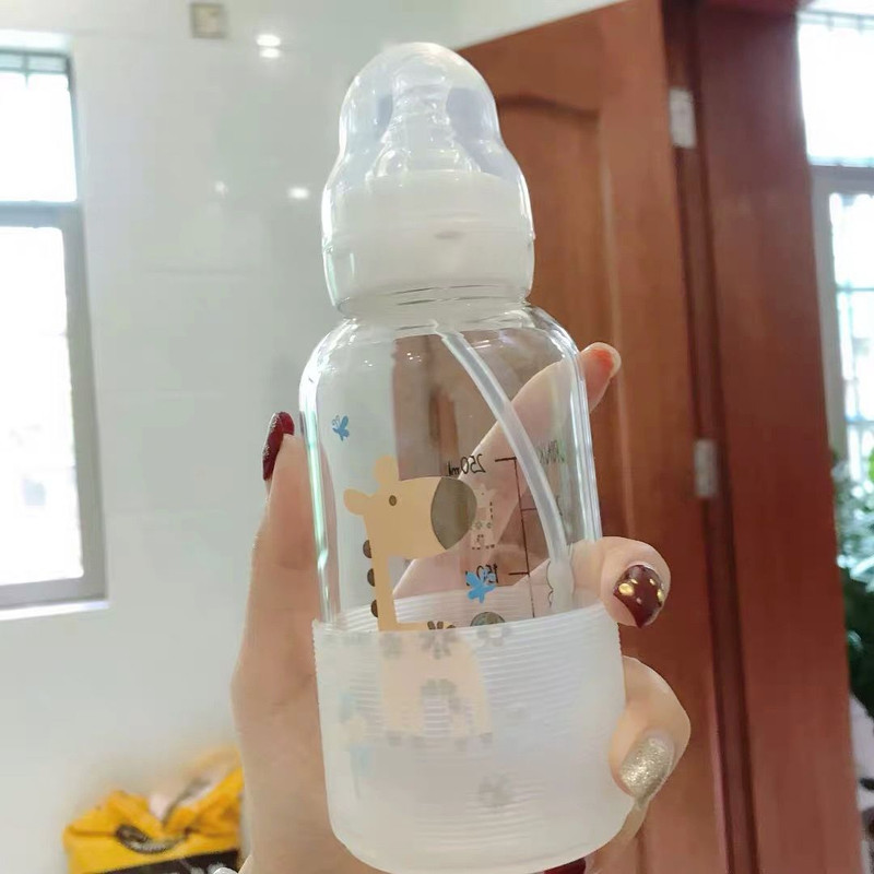 韩国可爱奶瓶水杯成人创意个性玻璃杯韩版女学生便携杯子随手杯