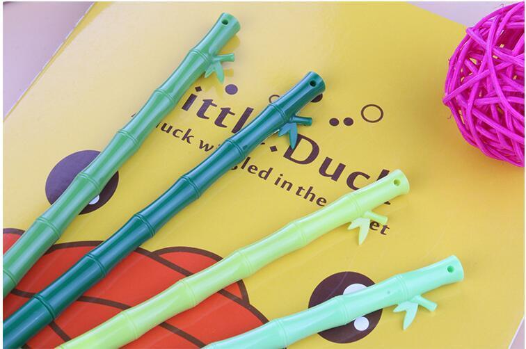 笔创意可爱中性笔翠绿清新竹子造型黑色笔签字笔文具用品圆珠笔