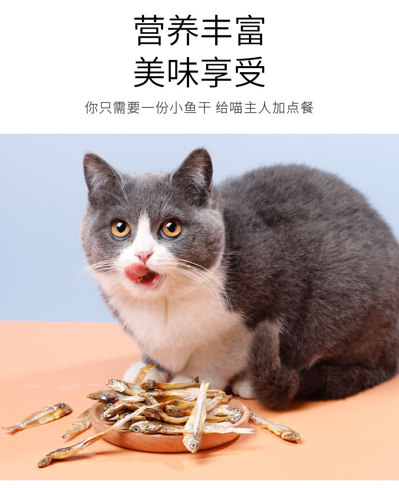 猫咪小鱼干零食营养增肥发腮成幼宠物零食无盐小鱼猫零食淡小鱼干