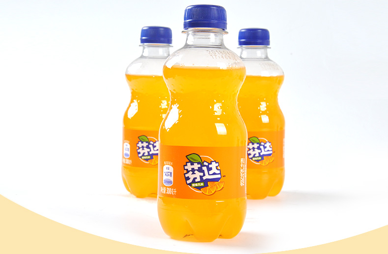 橙味碳酸饮料汽水饮品PET300ml*8瓶可口可乐出品迷你瓶装