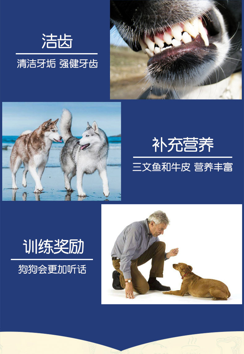 SALMON4PETS 狗狗零食泰迪咬胶耐咬洁齿棒骨头金毛大小型犬幼犬补钙小狗磨牙棒