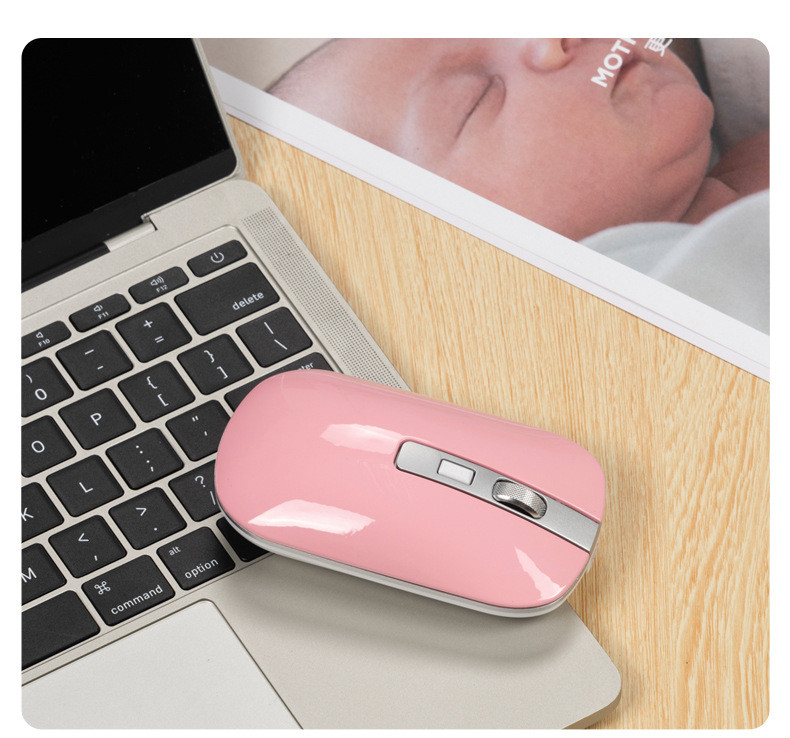 力鎂 蓝牙USB5.1双模私模无声静音可充电笔记本台式机手无线鼠标