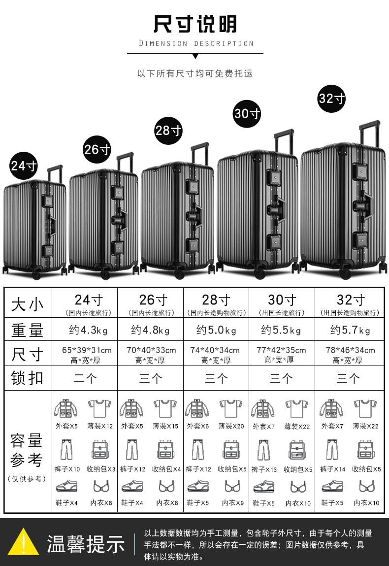 加大拉杆箱大容量30加厚28寸行李箱男女密码皮箱子旅行箱万向轮