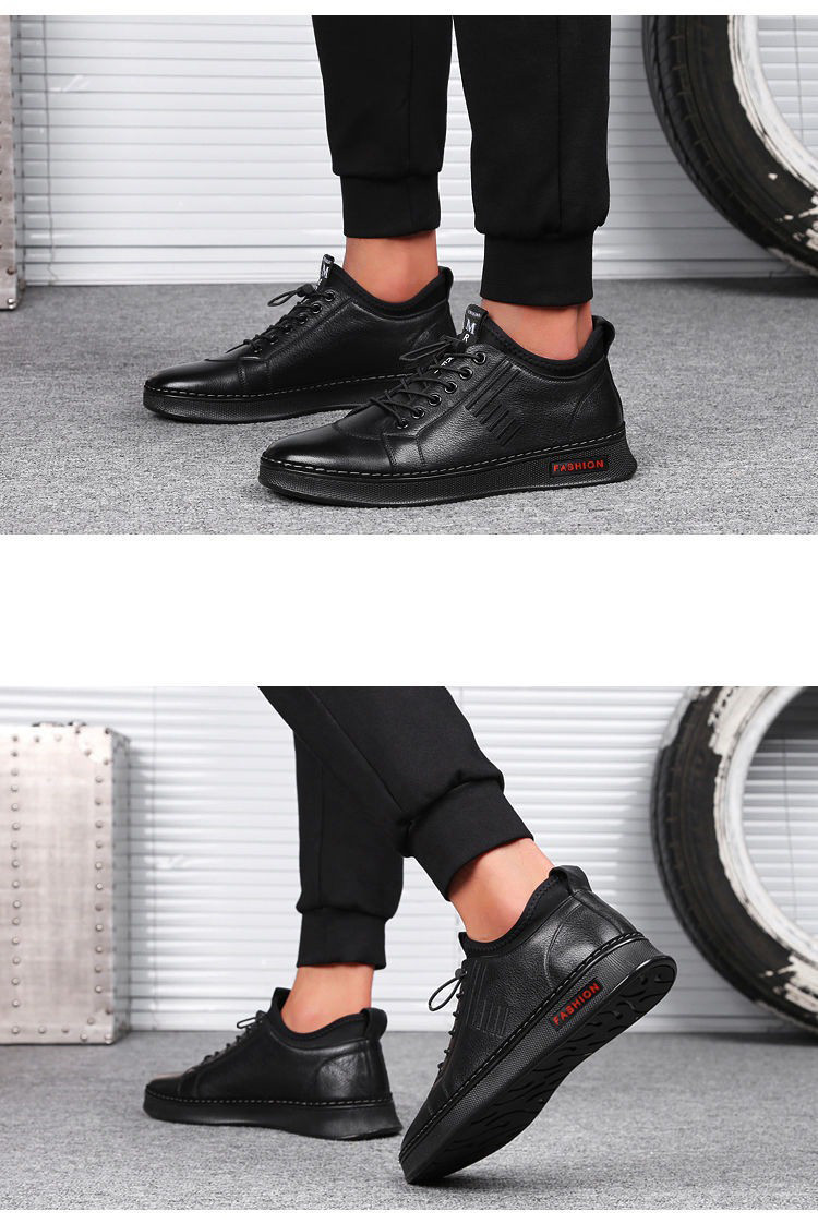2021新款新款黑色单鞋男士韩版潮流百搭青少年运动休闲板鞋