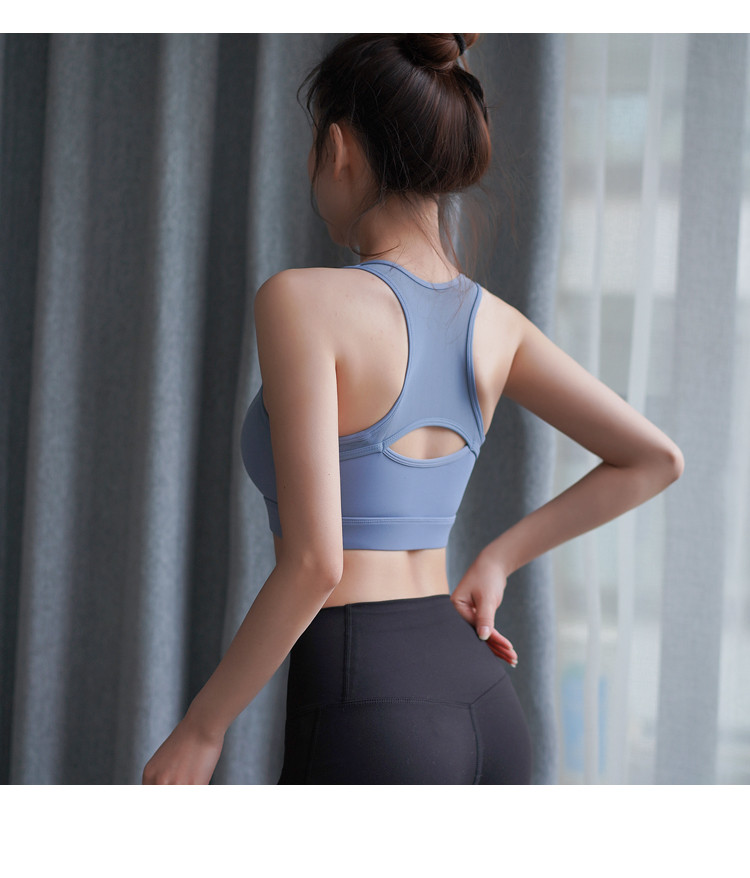 健身女拉链运动内衣高强度防震聚拢定型背心瑜伽文胸速干bra新