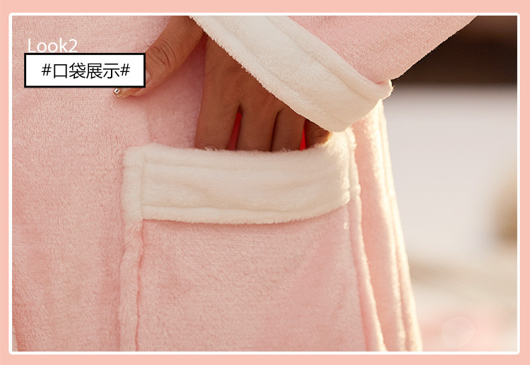 珊瑚绒睡衣女加绒加厚保暖长袖开衫韩版春秋冬季法兰绒家居服套装