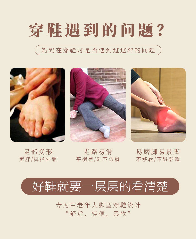 启言 真皮马丁靴女冬季圆头中跟妈妈靴子加绒粗跟防滑女士