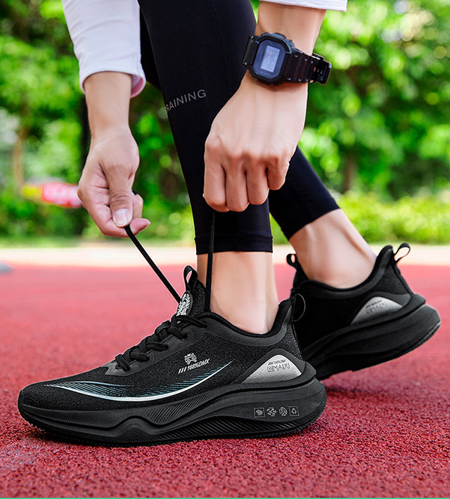 启言 超轻新款舒弹竞速跑步鞋男女同款运动鞋夏季网面透气减震防滑跑鞋