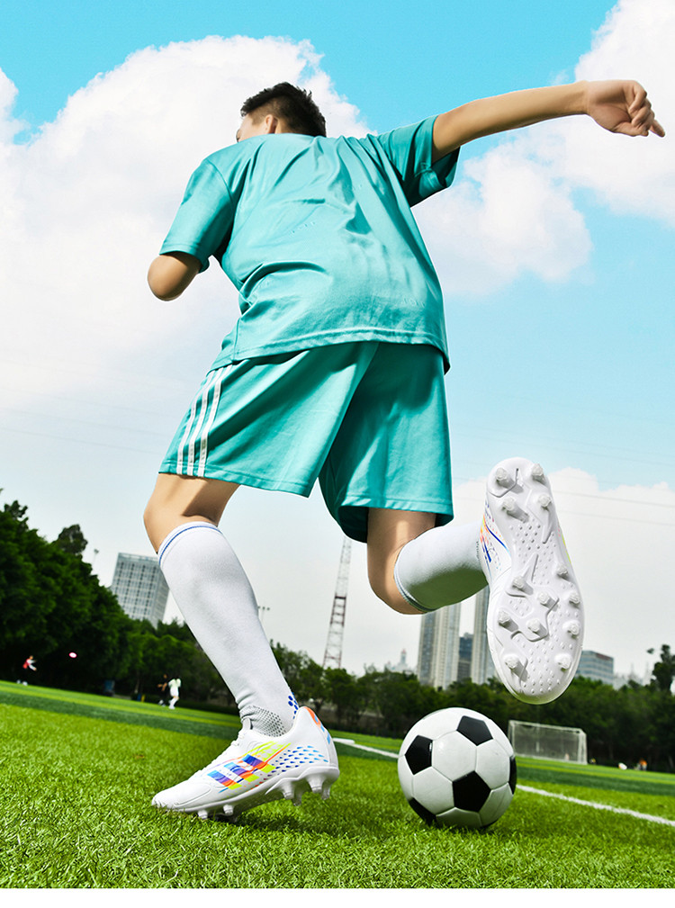 启言 男童足球鞋长钉碎钉运动鞋儿童球鞋小学生男孩女孩草地比赛训练鞋