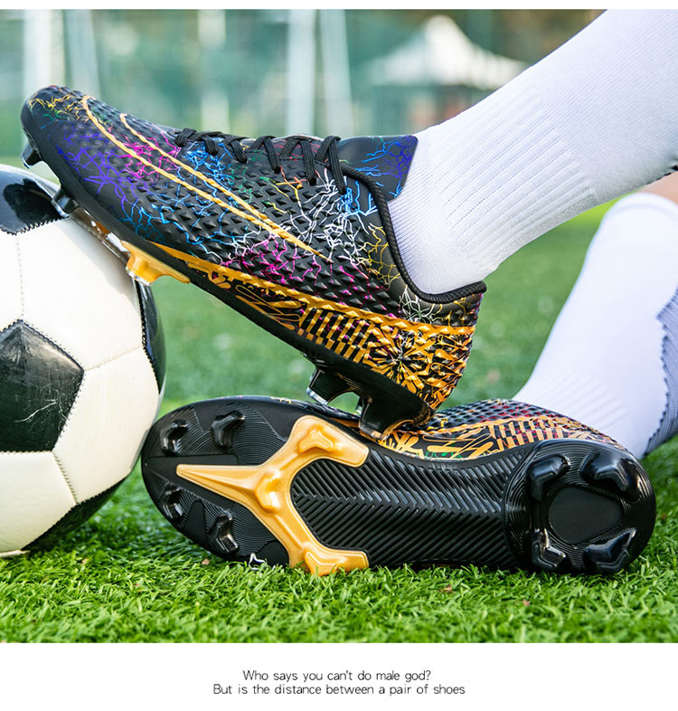 启言 男女子学生足球鞋新款长短碎钉新款成人训练