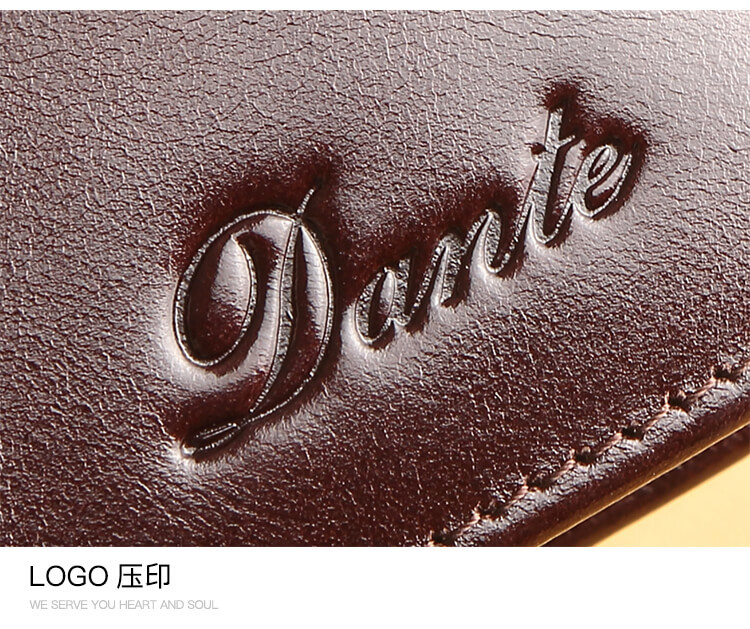 Dante/丹迪 男士短款商务头层牛皮男士钱包