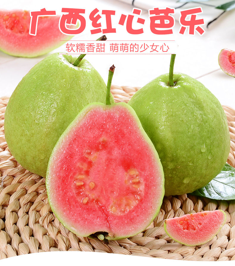 【白心免费送】广西番石榴红心白心芭乐应季新鲜水果单果120-400g