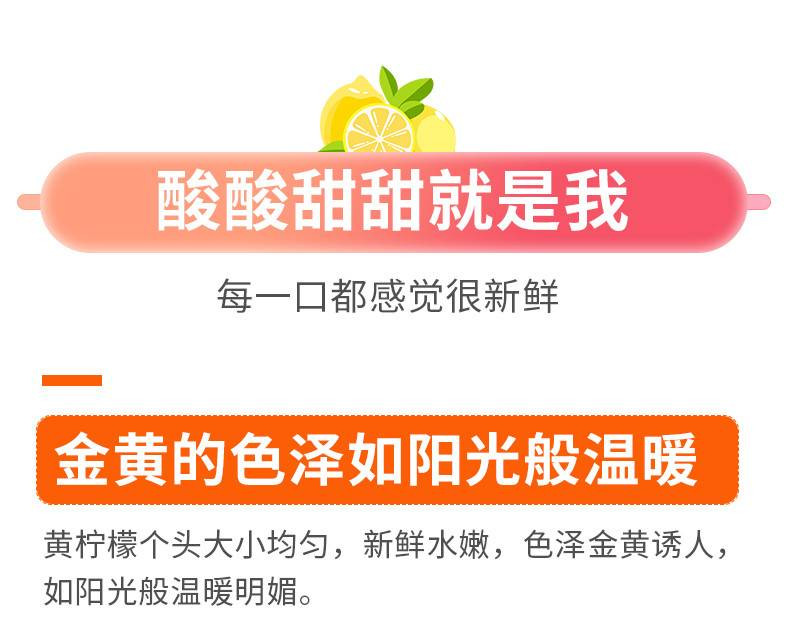 大牛哥 黄柠檬四川安岳黄柠檬当季新鲜水果皮薄水果皮薄包邮