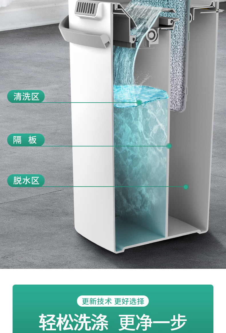 【加强款保用10年】刮刮乐拖把懒人拖地神器家用免手洗平板拖把桶
