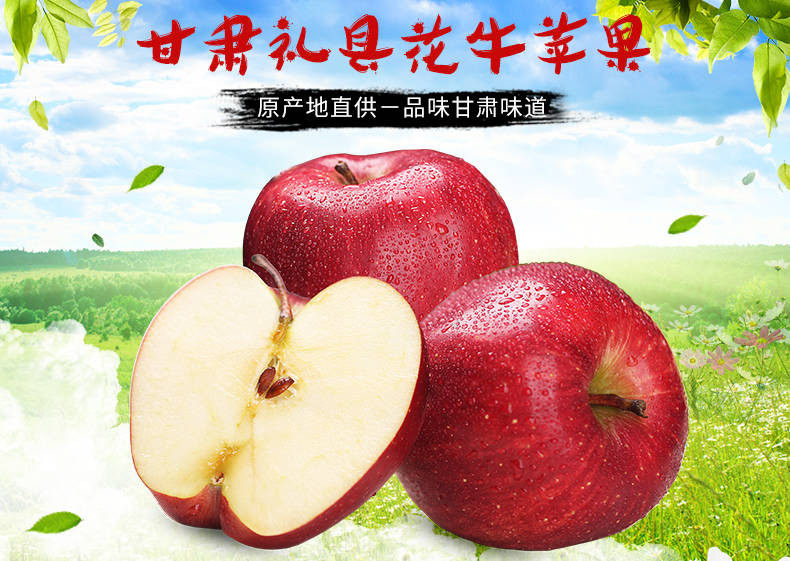 甘肃花牛苹果蛇果(果径65mm以上)新鲜水果