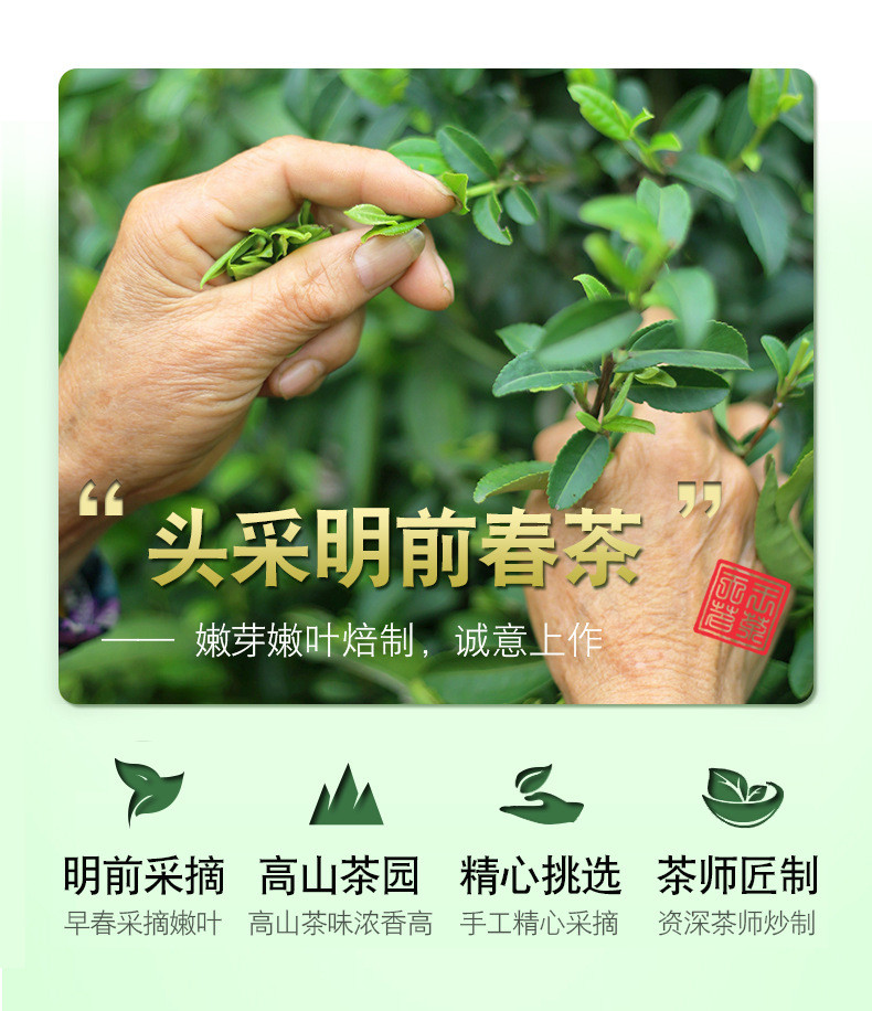 天王 明前碧螺春绿茶 高山云雾茶叶500g礼罐装