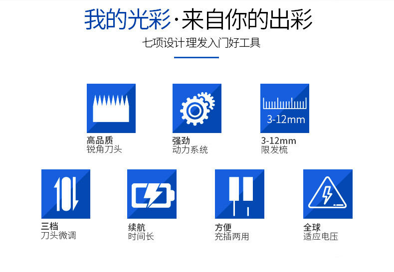 飞科理发器专业电推剪充电式家用电动剃头刀推子理发神器工具自己剪FC5806