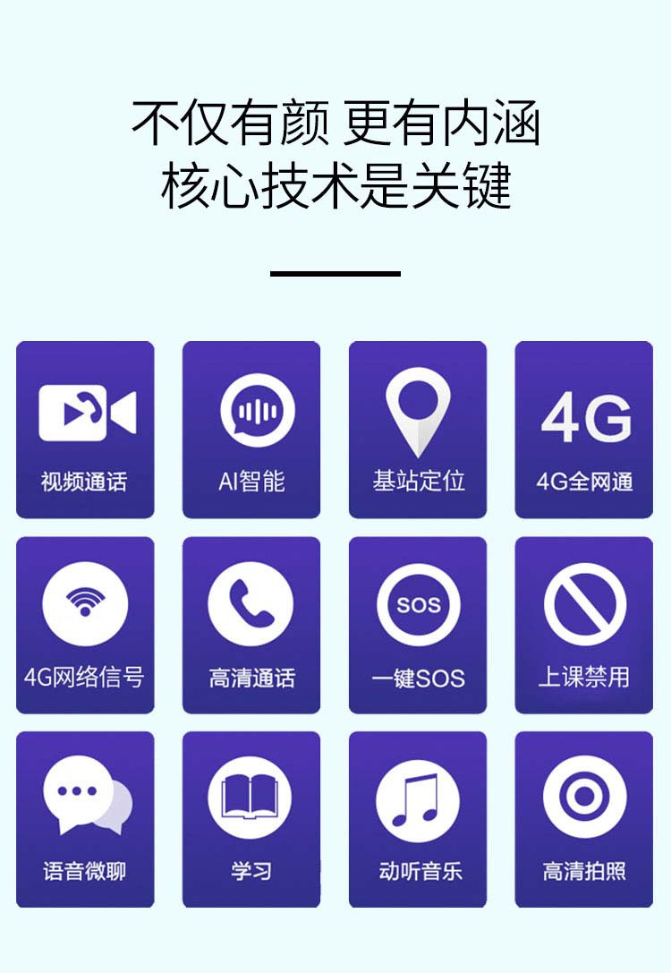 maikeshan儿童手表 智能学生定位手机儿童表 4G视频电话手表X66全网通 送电话卡
