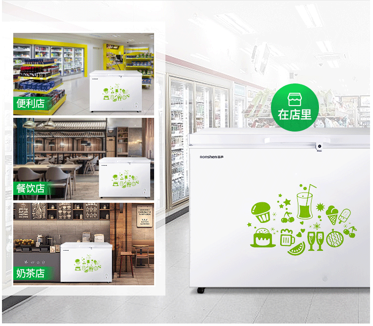 容声/Ronshen  BD/BC-309MD 冷柜冰柜商用家用大容量卧式冷藏冷冻