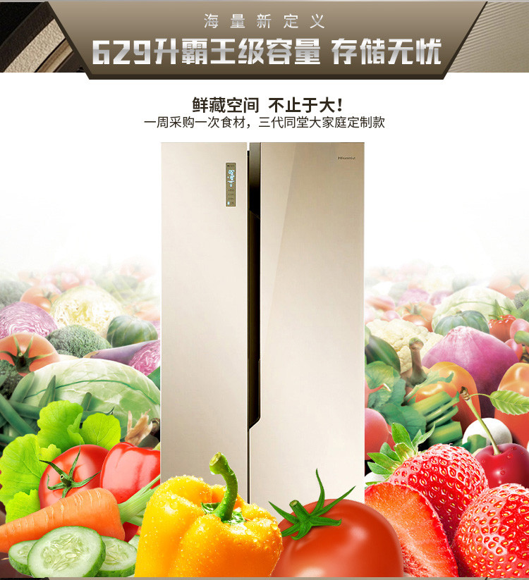 海信/Hisense BCD-629WTVBP/Q 对开双开门电冰箱变频智能风冷无霜