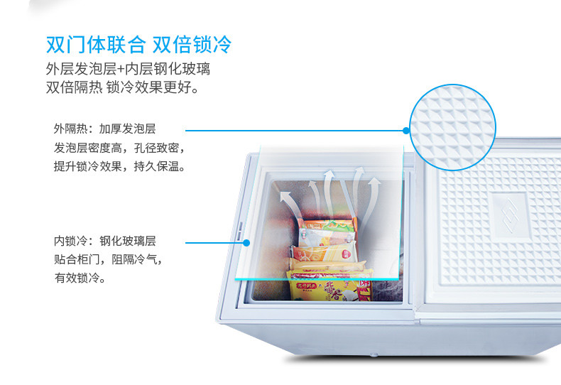 XINGX/星星 BD/BC-210HEC卧式冰柜商用小型冷藏冷冻柜单温家用小冷柜