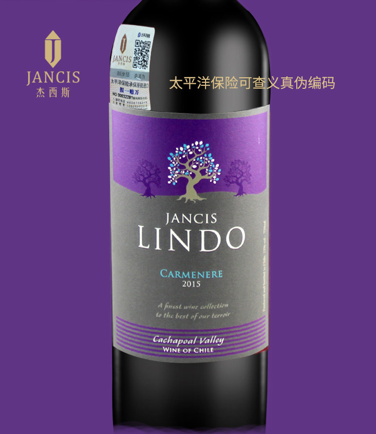 【智利原瓶进口葡萄酒】杰西斯·佳美娜干红葡萄酒 750ml*1