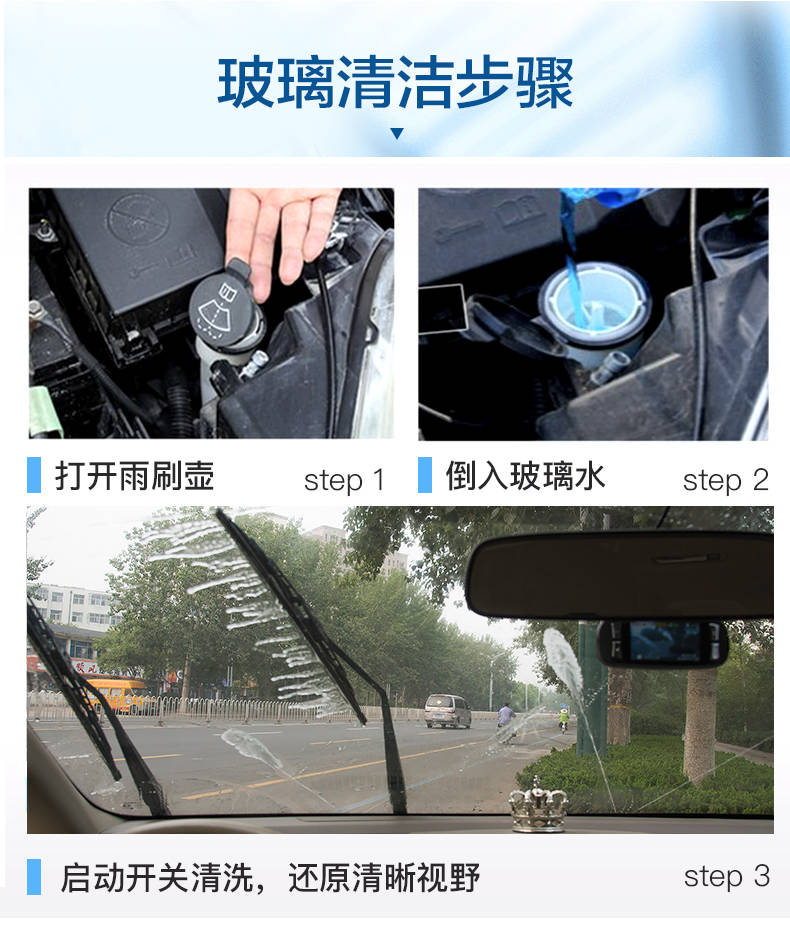 玻璃水汽车【四桶装】防冻镀膜雨刮水汽车用品浓缩雨刷精清洗剂